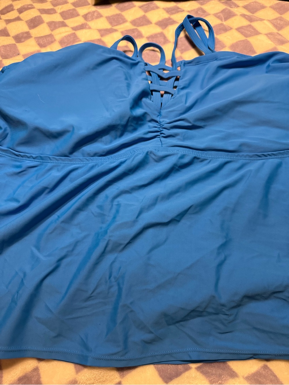 Time and Tru Blue Swim Tankini Top